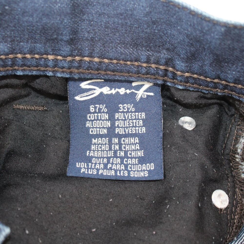 Seven7 Straight Denim Jeans Mens Size 39 X 31 Blue Dark Wash 5-Pocket Whisker - Picture 14 of 14